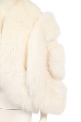 Lot 97 - A Christian Dior arctic fox and astrakhan fur capelet, 1970s