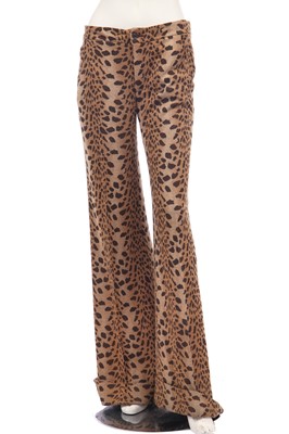 Lot 276 - A pair of Biba woven leopard-print trousers, circa 1973