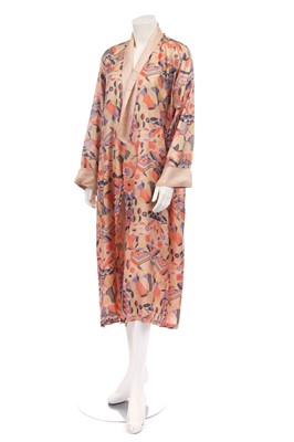 Lot 369 - An art-deco printed silk house robe, 1920s