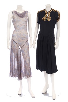 Lot 369 - An art-deco printed silk house robe, 1920s
