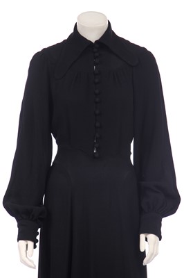 Lot 272 - An Ossie Clark for Radley black moss-crêpe dress, 1970s