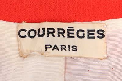 Lot 215 - A Courrèges orange wool double-breasted coat, circa 1967