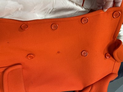 Lot 215 - A Courrèges orange wool double-breasted coat, circa 1967