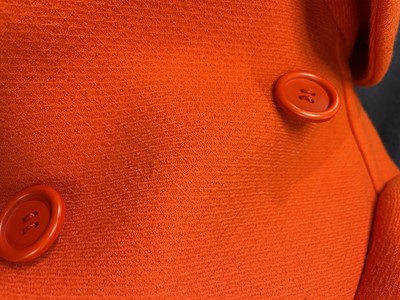 Lot 215 - A Courrèges orange wool double-breasted coat, circa 1967