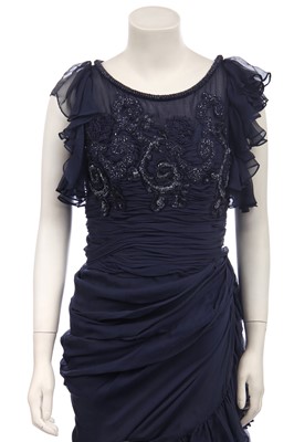 Lot 205 - An Odicini beaded silk-chiffon cocktail dress, 1990s