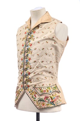 Lot 285 - A fine embroidered gentleman's waistcoat, probably French, 1790-1800