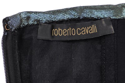 Lot 108 - A Roberto Cavalli green lamé evening gown, 2000s