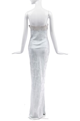 Lot 141 - A Dior by John Galliano pale duck-egg-blue damask satin bias-cut slip-dress, 'In a Boudoir Mood' collection,  Spring-Summer 1998