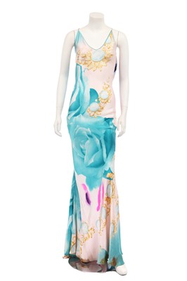 Lot 158 - A Roberto Cavalli printed silk bias-cut gown, circa 2001