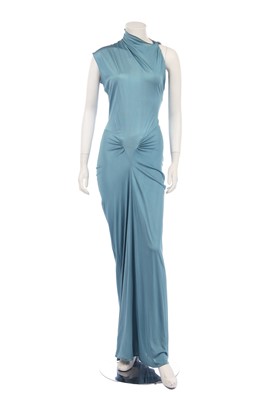 Lot 143 - A Christian Dior by John Galliano powder-blue jersey evening gown, Spring-Summer 2000