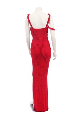 Lot 145 - A John Galliano bias-cut red satin-backed crêpe evening gown, Spring-Summer 2002 commercial collection