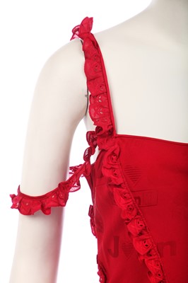 Lot 145 - A John Galliano bias-cut red satin-backed crêpe evening gown, Spring-Summer 2002 commercial collection
