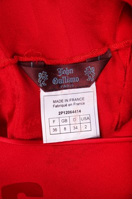 Lot 145 - A John Galliano bias-cut red satin-backed crêpe evening gown, Spring-Summer 2002 commercial collection
