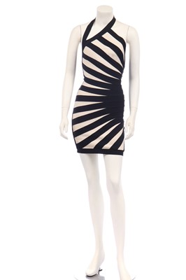 Lot 213 - An Hervé Léger monochrome bodycon dress, 1990s