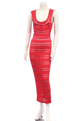 Lot 219 - An Azzedine Alaïa red knitted viscose dress, 1990s