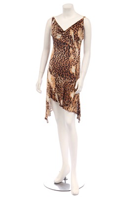 Lot 142 - A Christian Dior by John Galliano floral and leopard print jersey dress, Autumn-Winter 2000-01