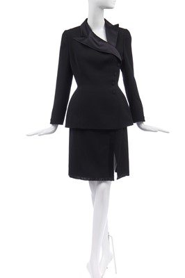 Lot 122 - A Thierry Mugler futuristic 'Le Smoking' skirt suit, probably Autumn-Winter 1998-99