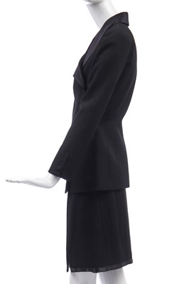 Lot 122 - A Thierry Mugler futuristic 'Le Smoking' skirt suit, probably Autumn-Winter 1998-99