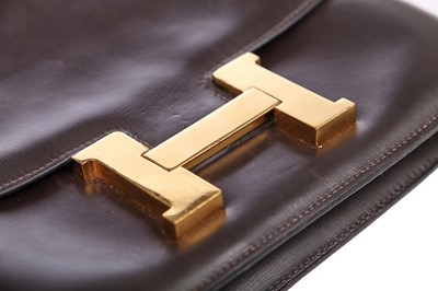 Lot 53 - An Hermès brown box leather Constance, 1974