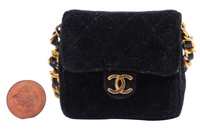 CHANEL Gold Micro Bag Quilted Lambskin Leather Flap Logo Chain
