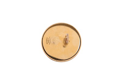 Lot 26 - A pair of Chanel large gilt metal circular clip-on earrings, 1984