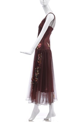 Lot 104 - A Dior by John Galliano embroidered brown tulle dress, Autumn-Winter 2005-06