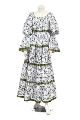 Lot 156 - A Flora Sardalos for Bertioli olive-printed cotton summer dress, modern