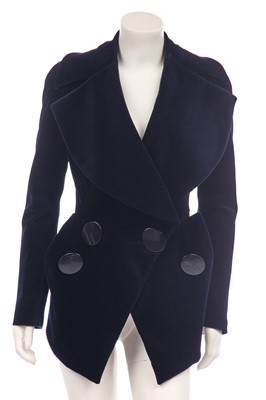 Lot 221 - A Vivienne Westwood navy velvet jacket, 'Dressed to Scale' collection, Autumn-Winter 1998-99