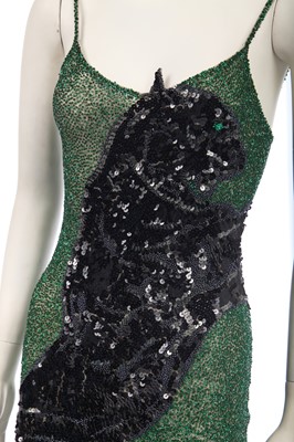 Lot 245 - A Krizia sequined panther dress, late 1970s or 1980s