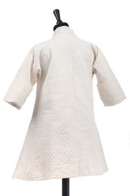 Lot 289 - A quilted linen bed robe, probably Irish, circa 1750