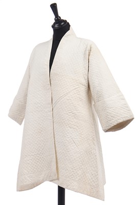 Lot 290 - A quilted linen bed robe, probably Irish, circa 1750