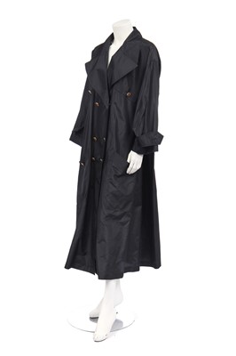 Lot 39 - A Chanel black silk coat, circa 1985