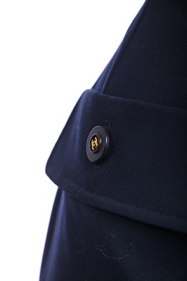 Lot 35 - A Chanel navy wool double-breasted jacket, 1980s