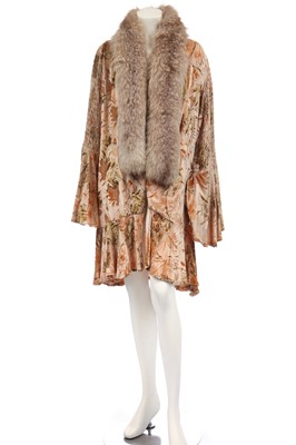 Lot 356 - A devoré velvet evening coat in a 1930s revival style, modern