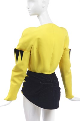 Lot 125 - A rare Thierry Mugler yellow wool 'wasp' jacket, probably 'Music-Hall' collection, Autumn-Winter 1990-91