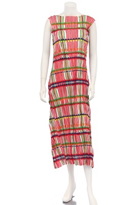 Lot 179 - An Issey Miyake Pleats Please printed and pleated polyester dress, 2000s-2010s