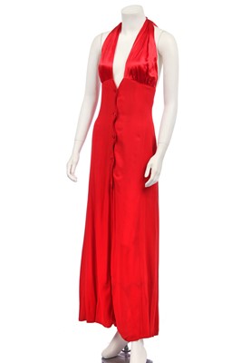 Lot 271 - An Ossie Clark red moss-crêpe 'Judy'-style dress, circa 1970