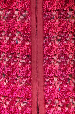 Lot 19 - A Chanel shocking-pink tinsel-flecked fantasy tweed jacket, Autumn-Winter 1991-92