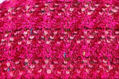 Lot 19 - A Chanel shocking-pink tinsel-flecked fantasy tweed jacket, Autumn-Winter 1991-92