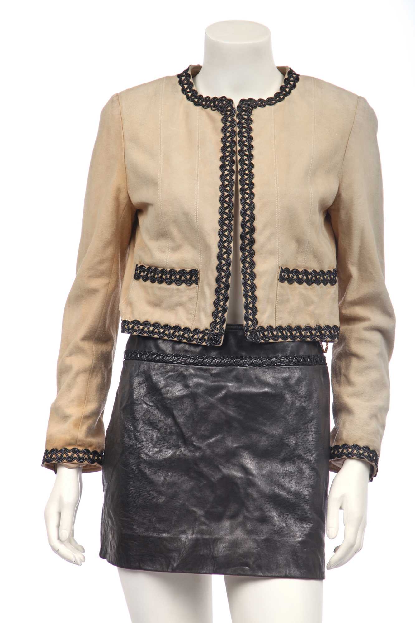 Lot 31 - A Chanel suede and leather suit