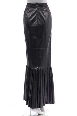 Lot 131 - An Azzedine Alaïa black leather skirt, 1999