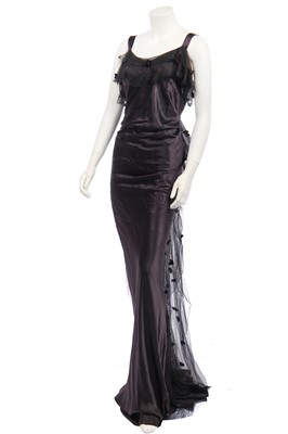 Lot 358 - An early Victor Stiebel black satin evening gown, 1935