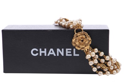 Lot 33 - A Chanel five-strand choker necklace, circa 1980s
