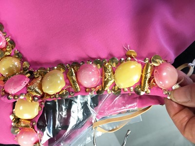 Lot 329 - A Christian Dior London beaded pink crêpe minidress, circa 1968