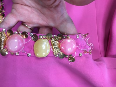 Lot 329 - A Christian Dior London beaded pink crêpe minidress, circa 1968