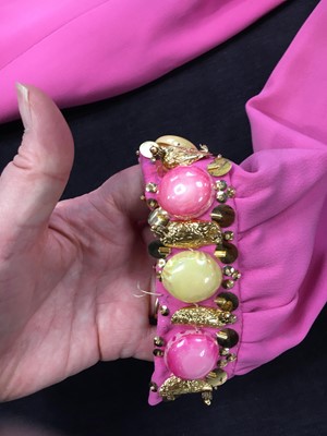 Lot 329 - A Christian Dior London beaded pink crêpe minidress, circa 1968