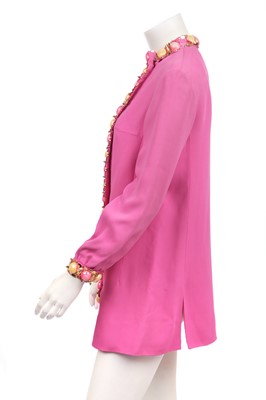 Lot 329 - A Christian Dior London beaded pink crêpe minidress, circa 1968