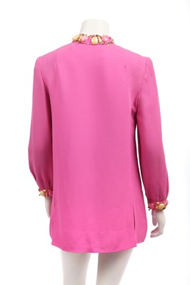 Lot 329 - A Christian Dior London beaded pink crêpe minidress, circa 1968