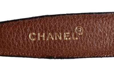 Lot 25 - Three Chanel leather belts, 1980s, stamped,...