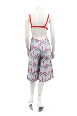 Lot 315 - A Zandra Rhodes/Sylvia Ayton 'Lipstick' print playsuit, 1968-70